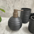 Space-Saving Freestanding Resin & Wood Bathroom Set (4-Piece)