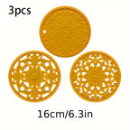 Heat-Resistant Non-Slip Silicone Trivet Set (3-Piece)