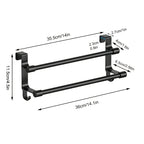 Over-Cabinet No-Drill Double-Bar Towel Rack
