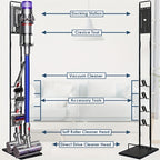 Heavy-Duty Metal Trigger-Lock Cordless Vacuum Stand (Fits V6–V15)