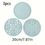 Heat-Resistant Non-Slip Silicone Trivet Set (3-Piece)