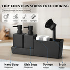 Dual Pump Countertop Soap Dispenser & Sponge Holder