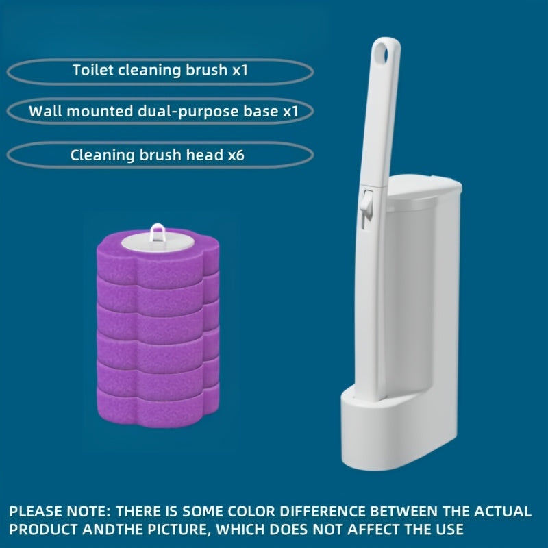 Wall-Mount Toilet Brush Set (Replacement Heads Included)