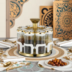 Clear Glass Rotating Multi-Hole Spice Jar Set (8-Piece)