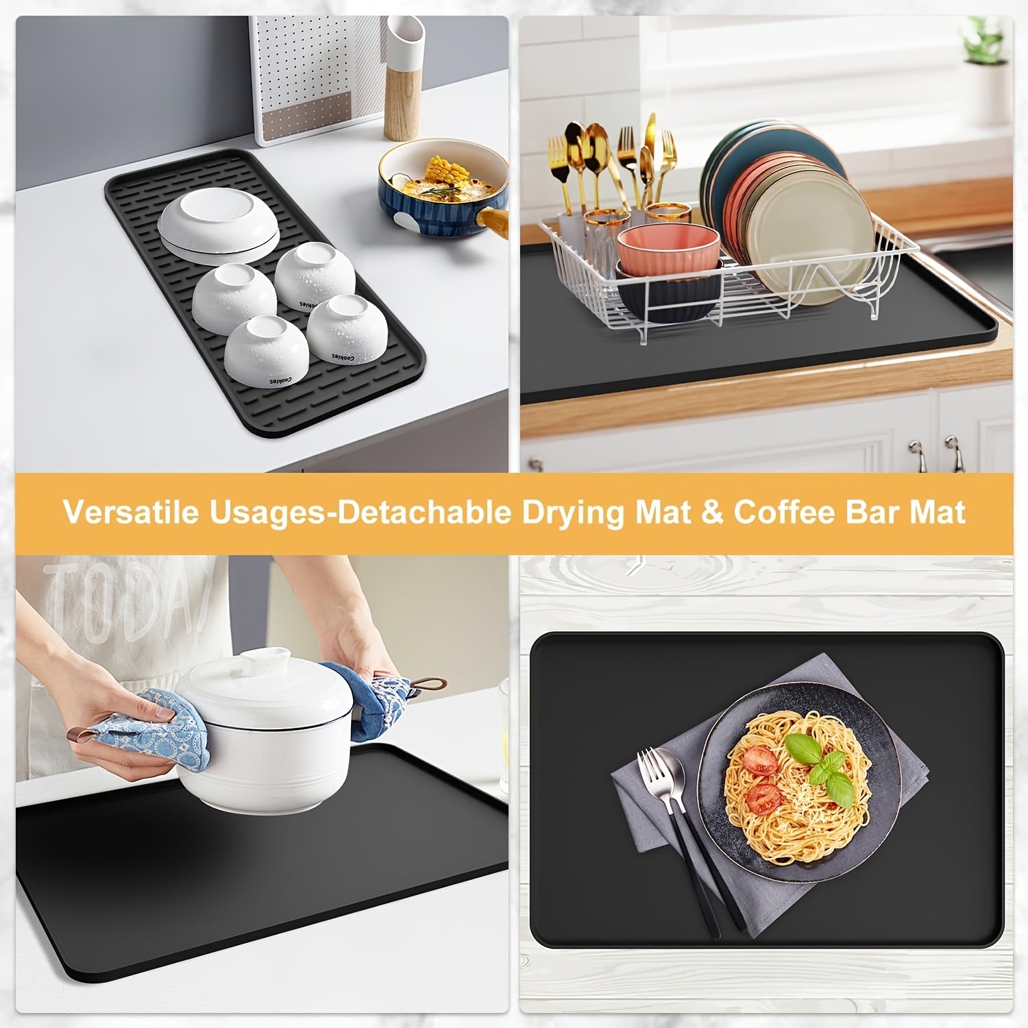 Heat-Resistant Silicone Coffee Mat & Drying Pad