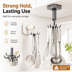 Self-Adhesive 360° Rotating Hook Rack (6 Hooks)