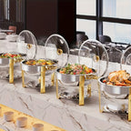 Titanium-Plated Stainless Steel Buffet Hot Pot Set (95% Pre-Assembled)