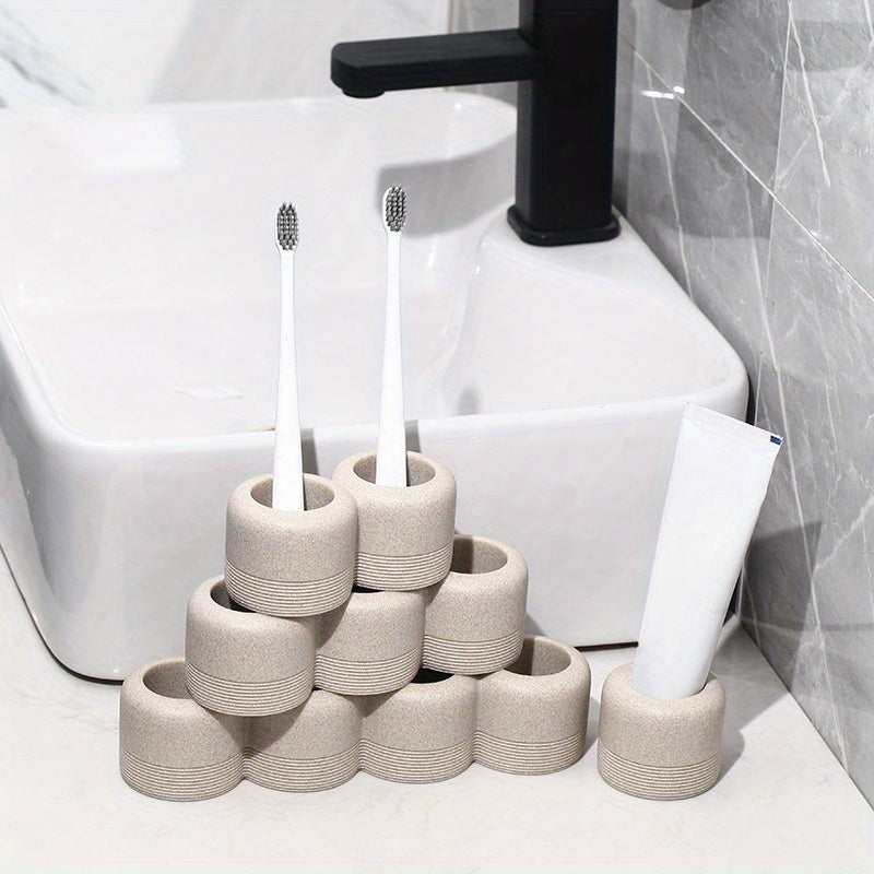 Textured Resin Multi-Compartment Toothbrush Holder