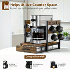 Space-Saving Wood Coffee Pod Organizer (35-Pod Capacity, Mug Rack)