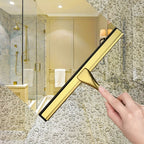 Brass & Stainless Steel Shower Squeegee (10-Inch, Square Hook)