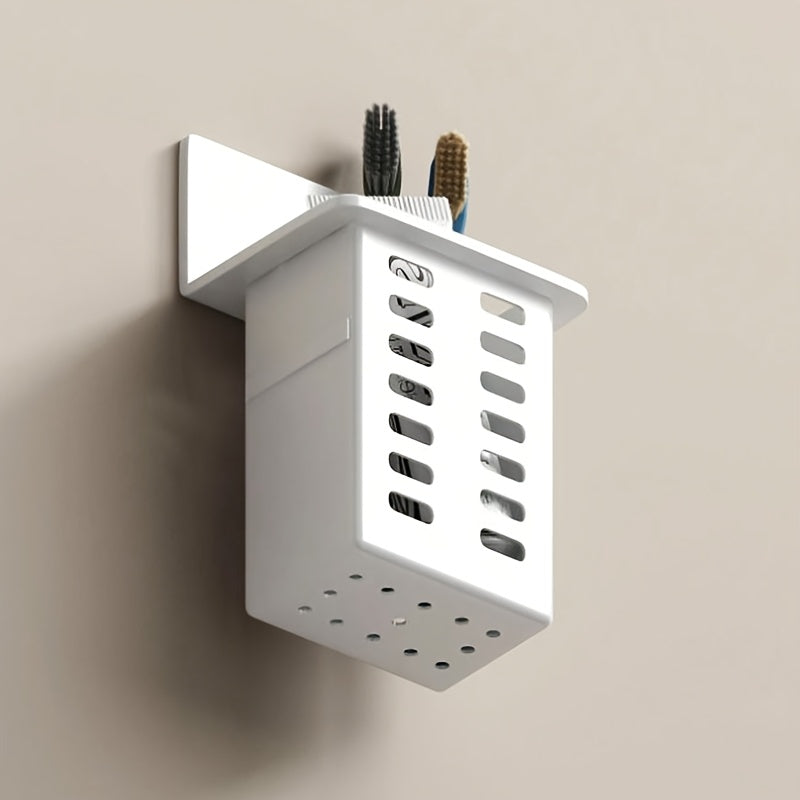 Wall-Mounted Space-Saving Toothbrush & Toothpaste Holder