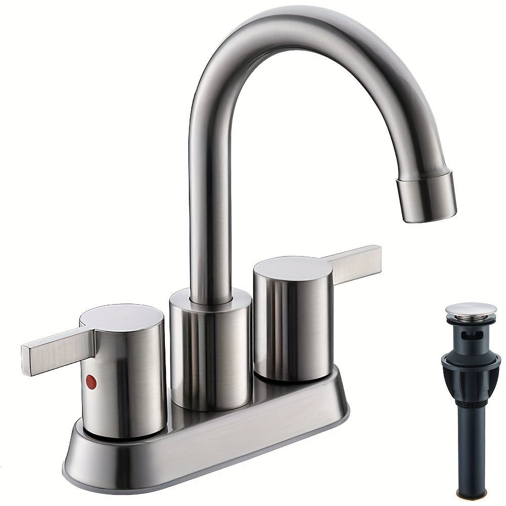 Brass 360° Swivel Bathroom Faucet (4-Inch Centerset)
