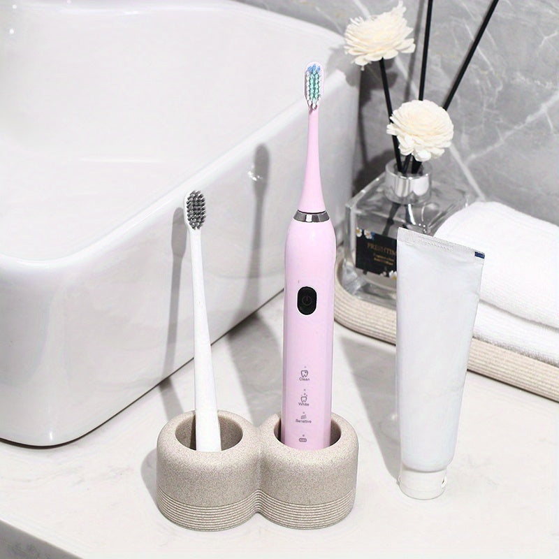 Textured Resin Multi-Compartment Toothbrush Holder