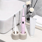 Textured Resin Multi-Compartment Toothbrush Holder