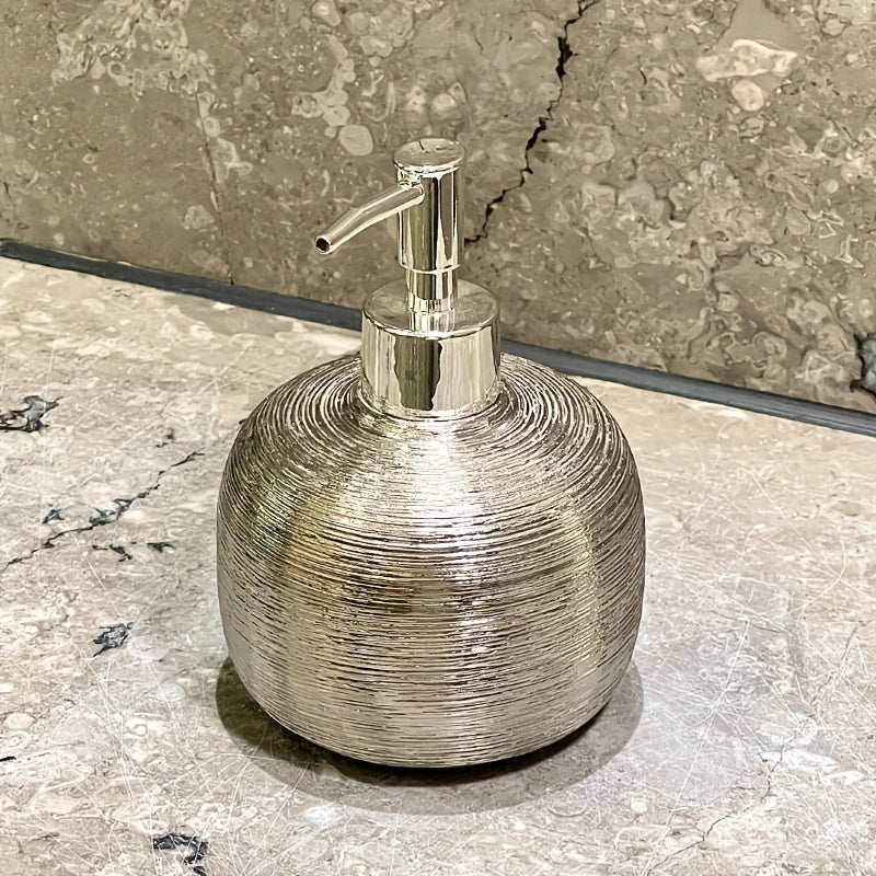 Brushed Electroplated Ceramic Soap Dispenser (Non-Slip Base)