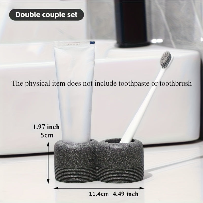 Textured Resin Multi-Compartment Toothbrush Holder