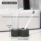 Textured Resin Multi-Compartment Toothbrush Holder