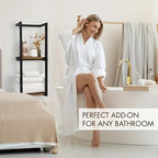 Space-Saving Two-Tier Wrought Iron & Wood Towel Rack